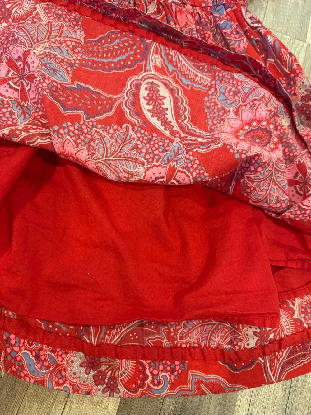 Tea Collection Girls Red Paisley Floral Dress
